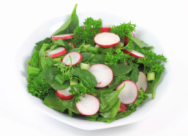 Mixed Organic Baby Spinach Salad. — Stock Photo, Image
