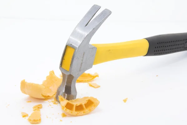 stock image Hammer pounding an ice cream cone