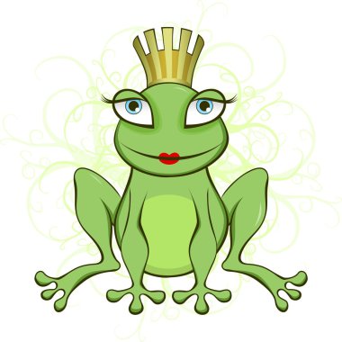 Frog - beauty queen clipart