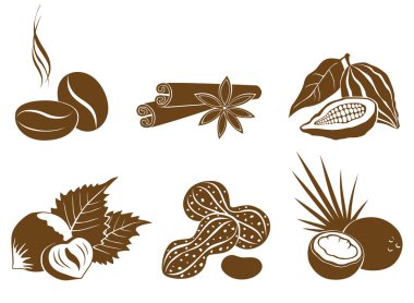 Set of vector icons dessert ingredients clipart