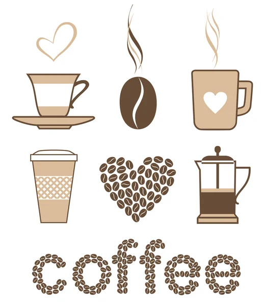 Ikony kawy — Wektor stockowy