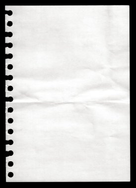 Paper from a notebook clipart