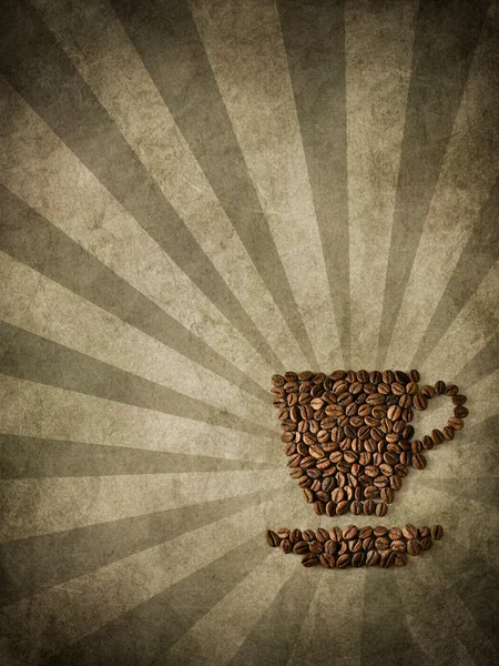 Kaffe Från Kaffe Kärnorna Ett Gammalt Papper — Stockfoto