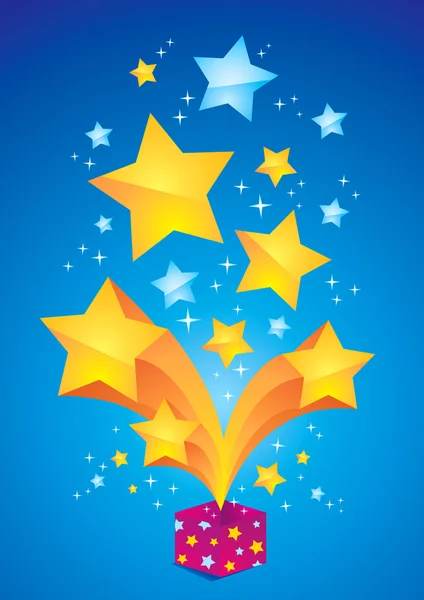 Open box with stars — Stock Vector