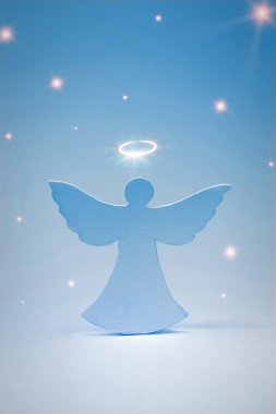 Blue angel and stars clipart