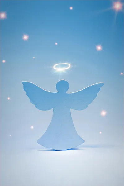 Blue angel and stars — Stock Photo, Image