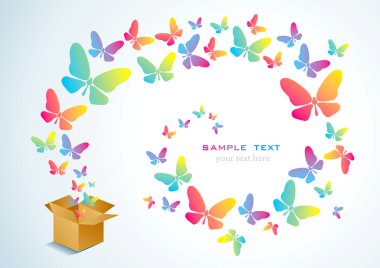 Open box and the butterfly clipart