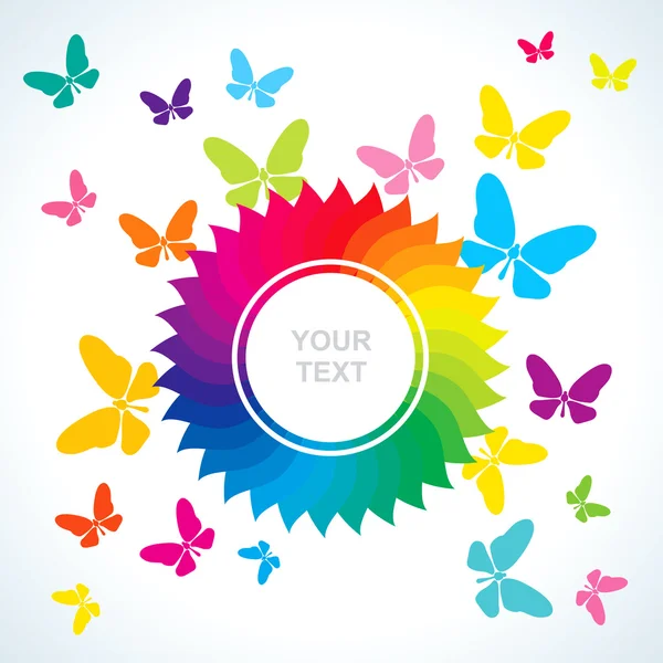 Abstract bright background with butterflies — ストックベクタ