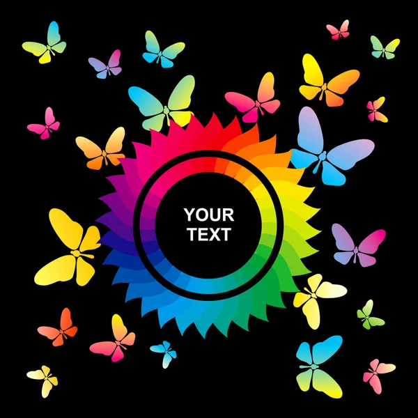 Abstract bright background with butterflies — ストックベクタ