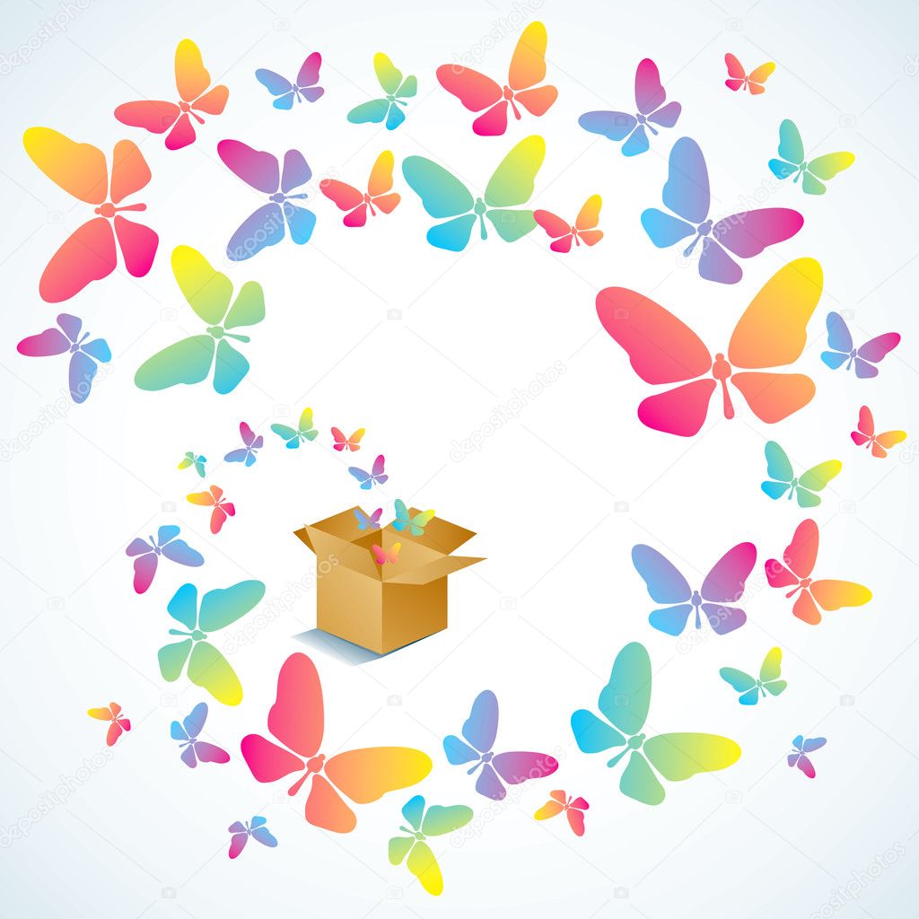 Open box and the butterfly