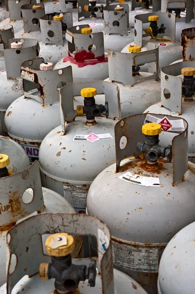 Rows Tanks Filled Flammable Gas — Stock Photo, Image