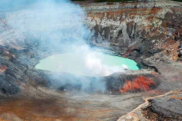 Cratere Fumante Del Vulcano Poas Costa Rica — Foto Stock