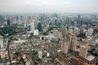 şehir merkezinde bir görünümü yukarıdaki. Bangkok, Tayland.