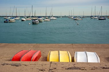 Marina in Chicago. View from the promenade. clipart