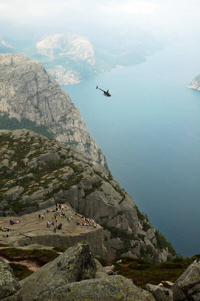 Preikestolen / Prekestolen / Preacher's Pulpit / Pulpit Rock is a massive cliff 604 metres above Lysefjorden.