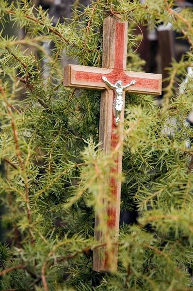 Cross with Jesus figure — Stock Photo, Image