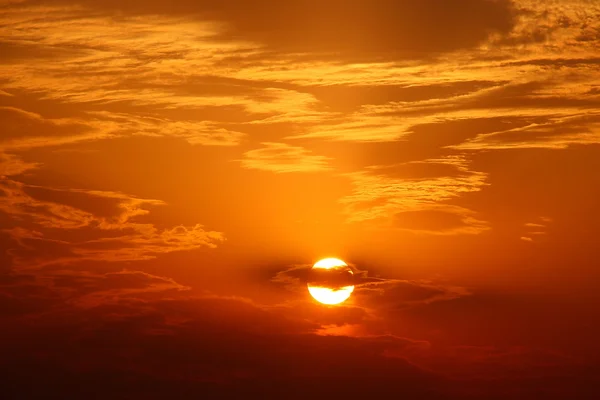 Sundown Oranje Stockafbeelding