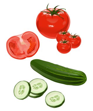 Vegetable clip-arts isolated on white background clipart