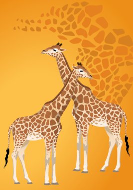 Illustration of giraffe with space for text clipart