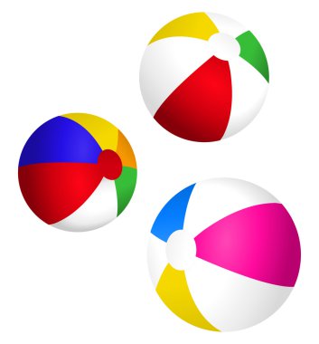 Illustration of beach balls on white background clipart