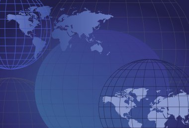 Background with globe and map clipart