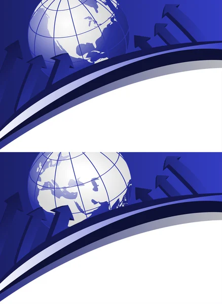 世界のグローブは アメリカとヨーロッパ大陸を示すと背景 — ストックベクタ