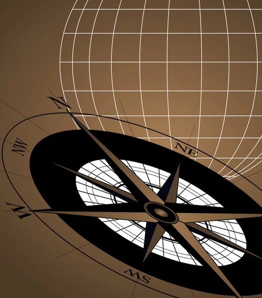 Abstrakter Hintergrund Mit Einem Kompass Symbol — Stockvektor