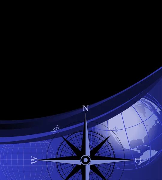 指南针和全球 — 图库矢量图片
