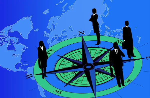 Przedsiębiorców na kompas — Wektor stockowy