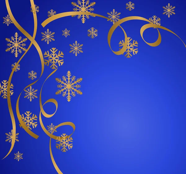 Kerstmis Achtergrond Met Sneeuwvlokken Linten — Stockvector