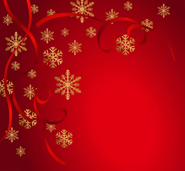 Vánoční Pozadí Sněhové Vločky Stuhy圣诞背景与雪花和色带 — 图库矢量图片