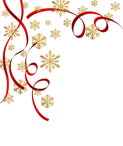 Fondo Navidad Con Copos Nieve Cintas — Archivo Imágenes Vectoriales