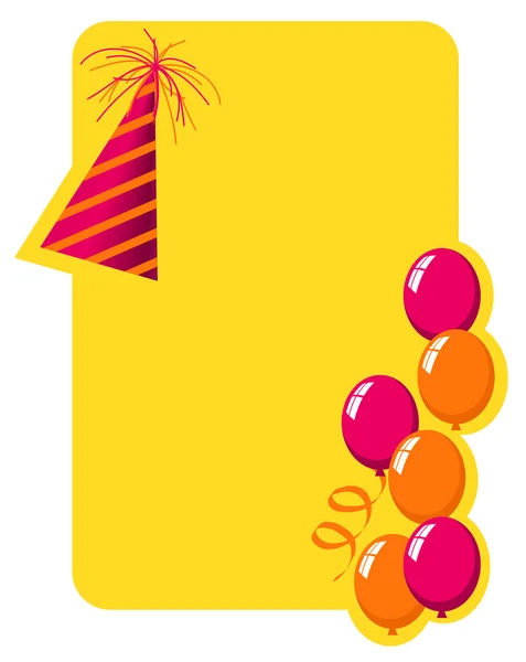 Illustration Mit Geburtstagsmütze Und Luftballons — Stockvektor