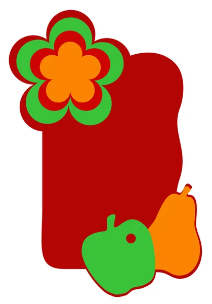 儿童板与花 苹果和梨 — 图库矢量图片