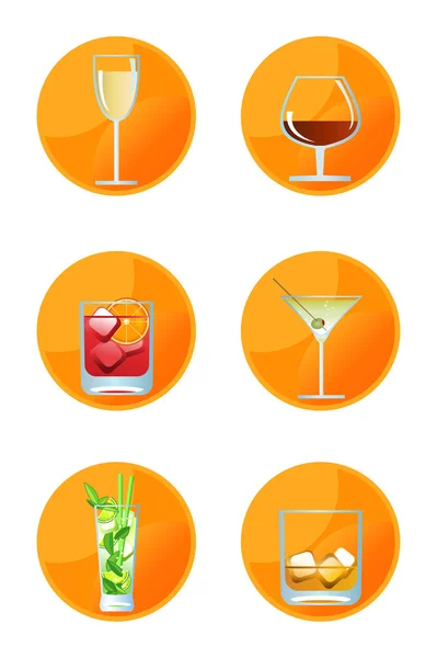 Alkoholický nápoj ikony — Stockový vektor