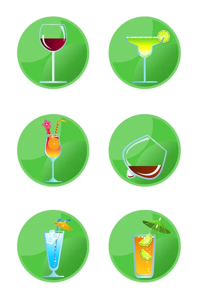 Alcoholic Drink Icons — Stock Vector