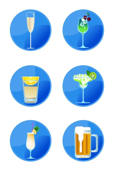 Alcoholic Drink Icons — Stock Vector