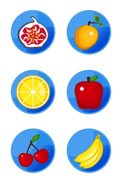 Frukt ikoner — Stock vektor