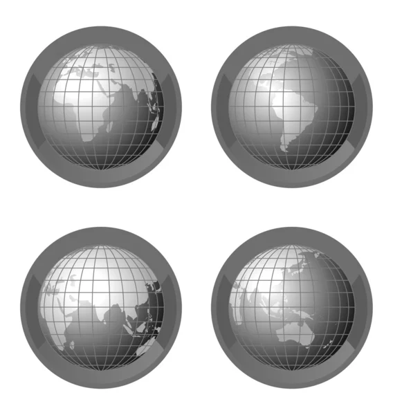 Globe Icons Isolated White — Stock Vector
