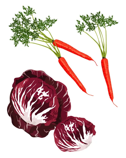 Gemüse Clip Arts Isoliert Auf Weißem Hintergrund — Stockvektor