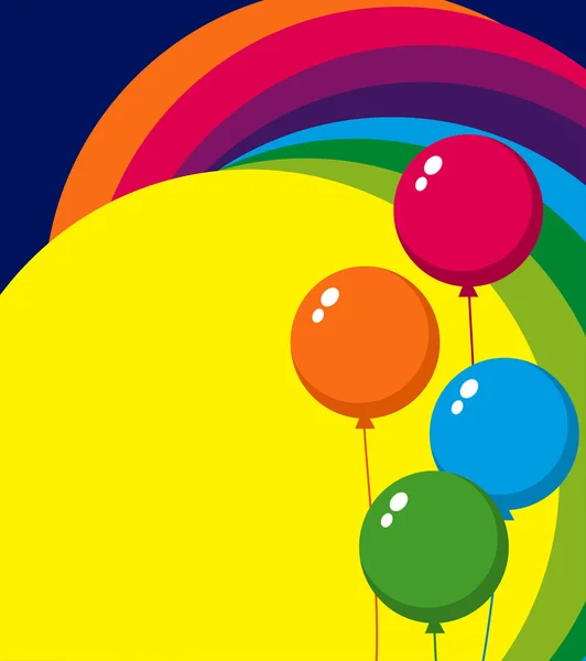 Balloons and Rainbow — Stock Vector