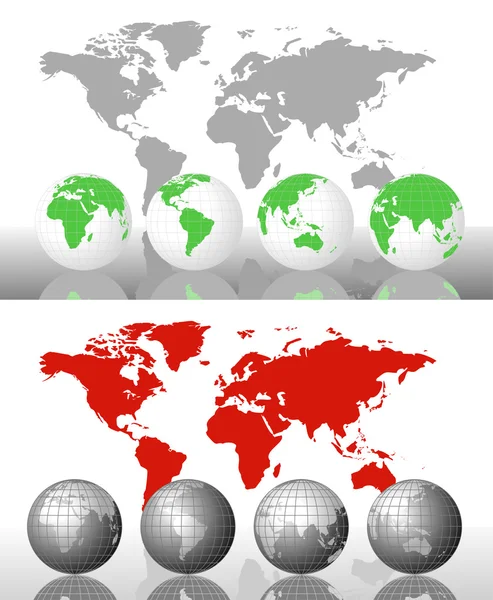 World Globes — Stock Vector