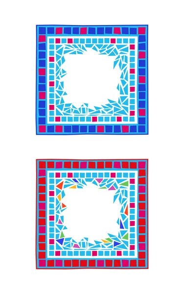 Illustration Cadres Mosaïque Sur Fond Blanc — Image vectorielle