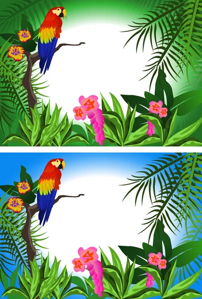 代替色で熱帯林の背景イラスト — ストックベクタ