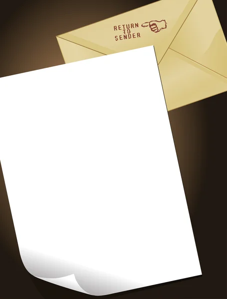Hintergrund Mit Einem Umschlag Und Einem Leeren Papier — Stockvektor