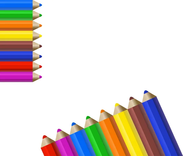 Fond Avec Papier Blanc Crayons Couleur — Image vectorielle