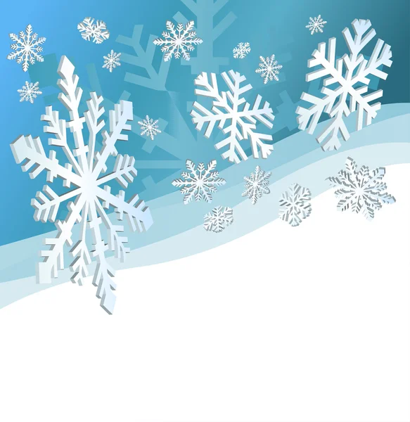 Abstrakter Weihnachtlicher Hintergrund Mit Schneeflocken Und Einem Raum Für Text — Stockvektor