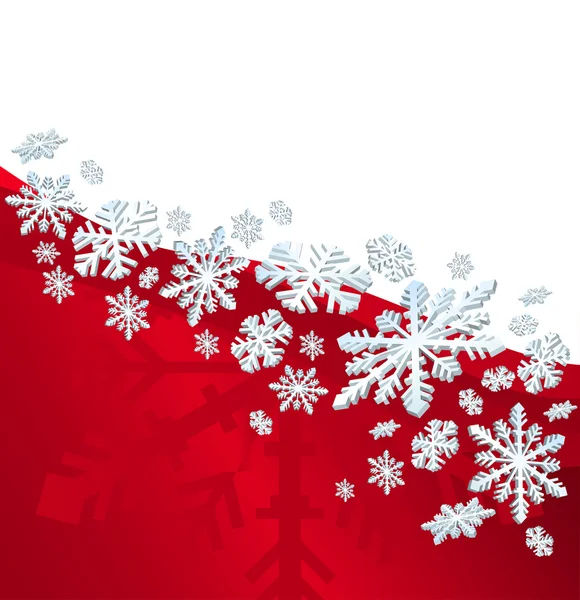 Abstrakter Weihnachtlicher Hintergrund Mit Schneeflocken Und Einem Raum Für Text — Stockvektor