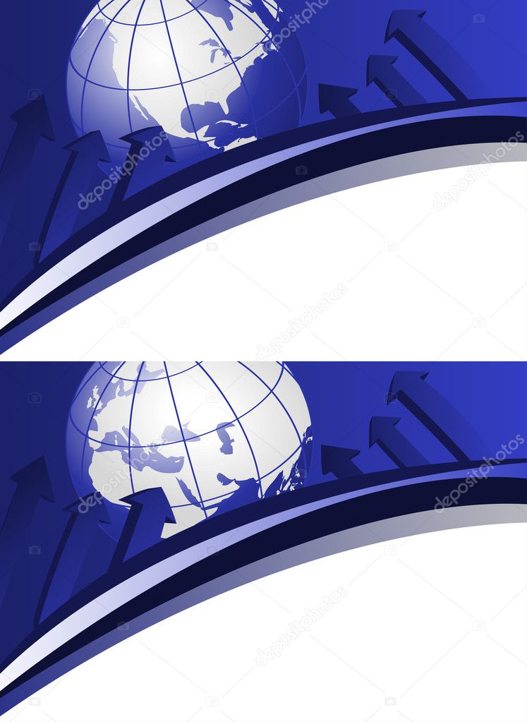 Backgrounds with world globes, showing america and europe continents