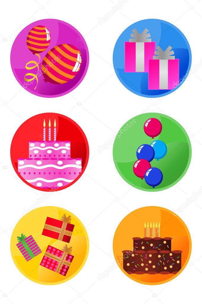 Party Icons isolated on white background